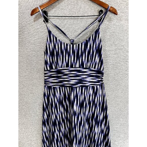 Eddie Bauer Womens Medium Maxi Dress Blue Space Dye Travex Aster Racerback - Picture 3 of 13